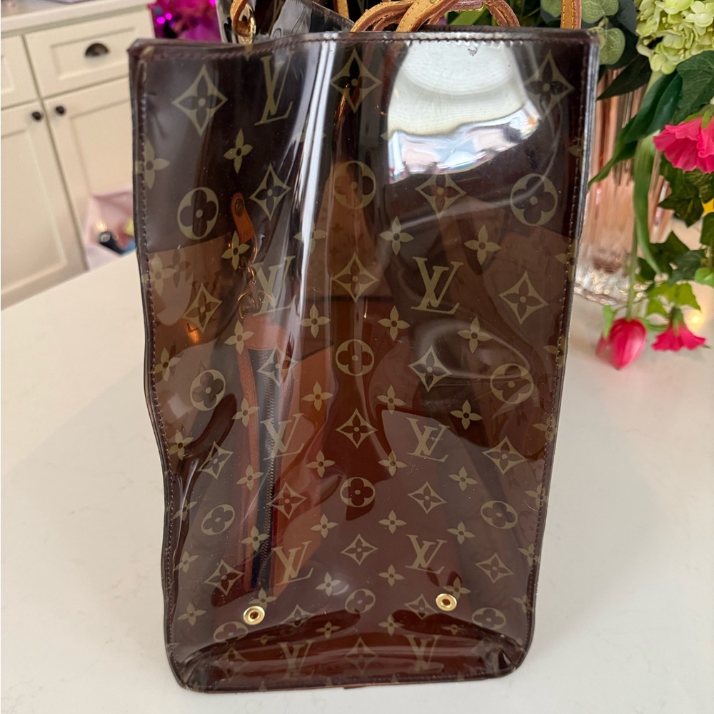 Louis Vuitton Translucent Monogram Ambre Cabas Cruise GM Clear Tote w/ LV Pouch - Picture 4 of 16